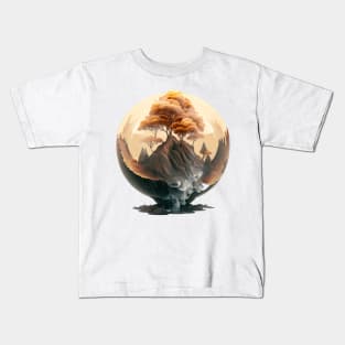 Tree in Isometric Globe: A World of Possibilities Kids T-Shirt